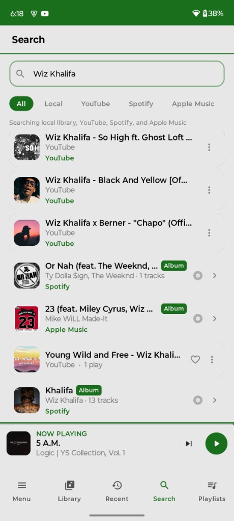 Pulse search across local and streaming services