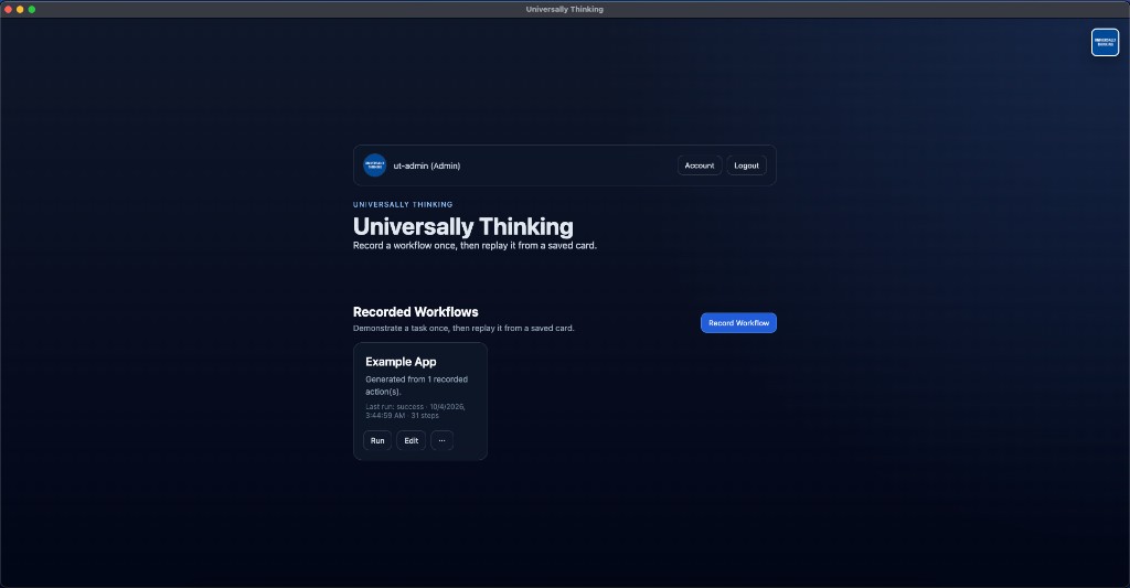 Web Action Automator home screen with recorded workflow cards